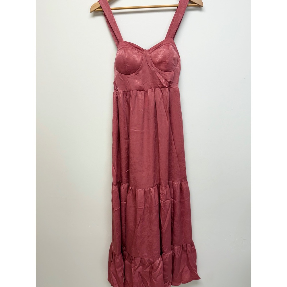 Band of the Free Dusty Pink Dress Pockets Satin New Sz S